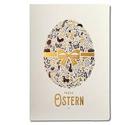 ART NUVO Lot de 10 cartes de Pâques exclusives en papier à bijoux Aquarell beige clair 120 x 170 mm avec inserts beiges et enveloppes