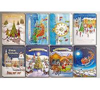 art nuvo - Lot de 16 cartes postales de Noël DIN A6 105 x 148 mm avec inscriptions dorées, ACH_WID_1
