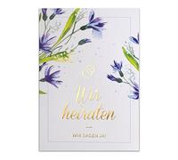 Art NUVO Lot de 20 chargements de mariage 120 x 170 mm avec inserts et longueurs imprimées pour mariage - Motif doré