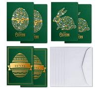 Art Nuvo Lot de 6 cartes de Pâques fabriquées à partir de papier élégant avec inserts et enveloppes beige clair 120 x 170 mm
