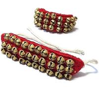 Art Of Creation Kathak Ghungroo Bracelet de cheville fait à la main avec 60 cloches Instrument de danse musicale classique Bharatnatayam Kuchchipudi Ghungru (rembourré rouge)