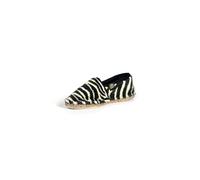 ART OF SOULE - Espadrilles-chaussons fourrées zèbre - Noire et blanche - female