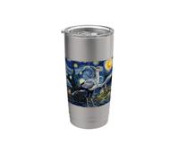 Art Oiseau Secrétaire Van Gogh Gobelet isotherme en acier inoxydable double paroi