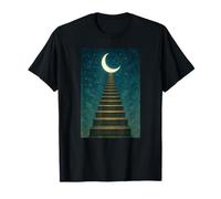 Art onirique surréaliste de l'escalier menant au Croissant de Lune T-Shirt