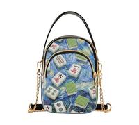 Art Painting Blue Chinese Mahjong Sac à main tendance pour femme avec plusieurs poches Sac à main pour femme pour mères