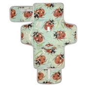 Art Painting Tapis à langer réutilisable lavable avec poche à mouchoirs pour fille et garçon Motif insectes Vert