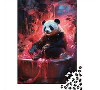 Art Panda Animals Puzzle 1000 Pieces Cadeau Unique Jeu Éducatif Challenge Toy À De Qualité Supérieure Peinture Art pour Adultes Et Enfants 1000pcs (75x50cm)