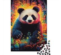 Art Panda Animals Puzzles 1000 Pieces Cadeau Unique Jeu Éducatif Challenge Toy À De Qualité Supérieure Peinture Art pour Adultes Enfants 1000pcs (75x50cm)