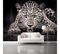 Art Papier Peint Panoramique 200 X 140 Cm Faune Toison Mur Xxl Moderne Décoration Murale Salon Gros Plan Du Léopard Noir Chambre Á Coucherr Bureau Salle