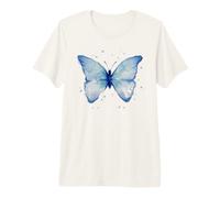 Art Papillon Bleu - Aquarelle Nature Design T-Shirt Haut de Gamme