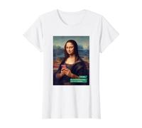 Art parodique de Mona Lisa drôle T-Shirt Graphique avec Valeur