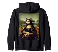 Art parodique Mona Lisa pour Les Amoureux des Chats Sweat à Capuche