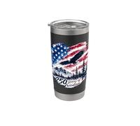 Art Patriotique : Aigle et Drapeau des États-Unis Gobelet isotherme en acier inoxydable double paroi