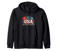 Art Patriotique de la liberté Florale du 250e Anniversaire des États-Unis Sweat à Capuche