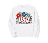 Art Patriotique de la liberté Florale du 250e Anniversaire des États-Unis Sweatshirt