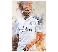 Art Peinture sur Toile Joueur de Football Zinedine Zidane Image de Sportive pour la décoration familiale Muralimpression Affiches Photos 11.8"x19.7"(30x50cm) sans Cadre