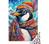 Art Penguin Puzzle 1000 Pieces Cadeau Unique Jeu Éducatif Challenge Toy À De Qualité Supérieure Peinture Art pour Adultes Et Enfants 1000pcs (38x26cm)