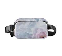 Art Peonies Sac banane élégant pour femmes, hommes, adolescents, sac de poitrine étanche avec sangle réglable pour voyage, shopping, course à pied, Art Pivoines Argent, 1 size