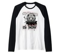 Art philosophique de l'ours - Graphique Musical inspirant Manche Raglan