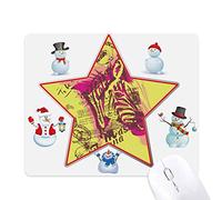 Art Pinto Flower Yellow Pink Christmas Snowman Family Star Mouse Pad