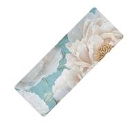 Art Pivoines Turquoise imprimé mince tapis de yoga en caoutchouc naturel antidérapant épais 1 mm avec sac de yoga tapete para ejercicio 180,3 x 66 cm pour chaud