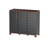 Art Plast - Abri Poubelles 3 Sacs Gris & Marron - Armoire Cache Poubelle de Tri Sélectif 102 x 37 x 90 cm Terrasse, Restaurant