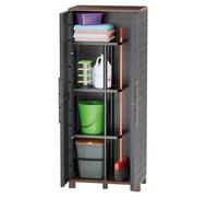 Art Plast - Armoire avec Accessoires pour escobes + 3 étagères Amovibles 2 Portes Anthracite 68 x 37 x 169 cm - Armoire avec escobes Capacité 60 kg Max - pour Garage laverie