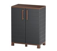 Art Plast - Armoire de Rangement Extérieur/Intérieur 2 Portes 2 Etagères Anthracite - Meuble de Rangement de Garage 68 x 37 x 90 cm