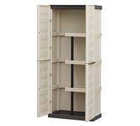 Art Plast Armoire extérieure ou intérieure, 2 portes et 3 niveaux en polypropylène, 100% Made in Italy, 70x39h165 cm, couleur beige