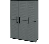 Art Plast Armoire extérieure ou intérieure, 3 portes et 3 niveaux en polypropylène ajustables, 100% fabriqués en Itala, 102x37h163 cm, couleur grise