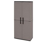 Art Plast Armoire polyvalente extérieure ou intérieure, mobile 2 portes et 3 niveaux de polypropylène ajustables, 100% Made in Italy, 68x37h163 cm, couleur grise