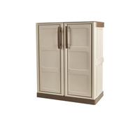 Art Plast Armoire polyvalente extérieure ou interne, armoire basse avec 2 portes et 1 étagère en polypropylène, 100% Made in Italy, 70x39h86 cm, couleur beige