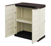 Art Plast Armoire polyvalente extérieure ou interne, armoire basse avec 2 portes et 1 étagère en polypropylène, 100% Made in Italy, 70x39h86 cm, couleur beige