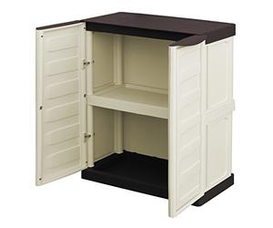 Art Plast Armoire polyvalente extérieure ou interne, armoire basse avec 2 portes et 1 étagère en polypropylène, 100% Made in Italy, 70x39h86 cm, couleur beige