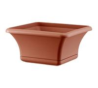Art Plast Ciotola Sally Pot de Fleurs carré 24 cm avec Soucoupe Terre Cuite