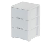Art Plast Commode Blanche 3 Tiroirs Amovibles Effet Tressé Polypropylène roulettes