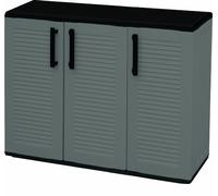 Art Plast E101/B Armoire basse en plastique à 3 portes Gris