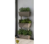 ART PLAST Jardinière Verticale Multipla Kit 3 Pots Composables Tortora