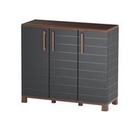Art Plast - Petit Meuble de Rangement avec 3 Portes et 1 étagère, capacité maximale de 20 kg, intérieur et extérieur - Meuble de Rangement Anthracite
