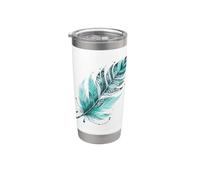 Art Plume Bleue Gobelet isotherme en acier inoxydable double paroi
