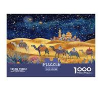 Art Populaire, Dunes de Sable couvertes d'étoiles Scintillantes, chameaux Gracieux 52x38cm/1000pcs Puzzle pour Adultes -,Jouet De DIY