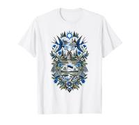 Art Populaire estonien Hirondelles Bleuets Nature Baltique T-Shirt
