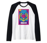 Art Populaire Floral coloré d'inspiration Mexicaine Rose 41 La Rosa Manche Raglan