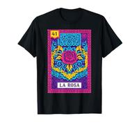 Art Populaire Floral coloré d'inspiration Mexicaine Rose 41 La Rosa T-Shirt