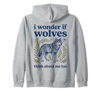 Art Populaire Mignon, Je me Demande si Les Loups pensent trop à Moi Sweat à Capuche
