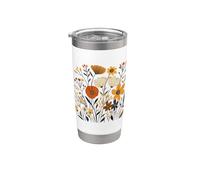 Art populaire scandinave Fleurs Cottagecore Nature Top Gobelet isotherme en acier inoxydable double paroi