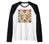 Art Populaire scandinave Fleurs Cottagecore Nature Top Manche Raglan