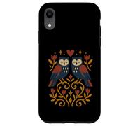 Art Populaire scandinave hiboux botanique Floral Coque pour iPhone XR