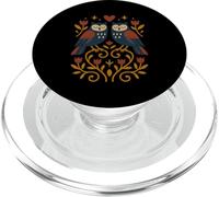 Art Populaire scandinave hiboux botanique Floral PopSockets PopGrip pour MagSafe
