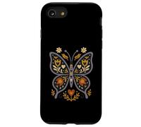Art Populaire scandinave Motif Floral botanique Papillon Coque pour iPhone SE (2020) / 7/8
